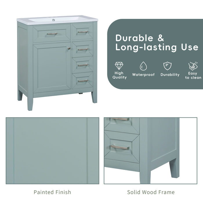 Modern Bathroom Vanity With Sink Combo, 3 Drawers, Undermount Drop-In Sink