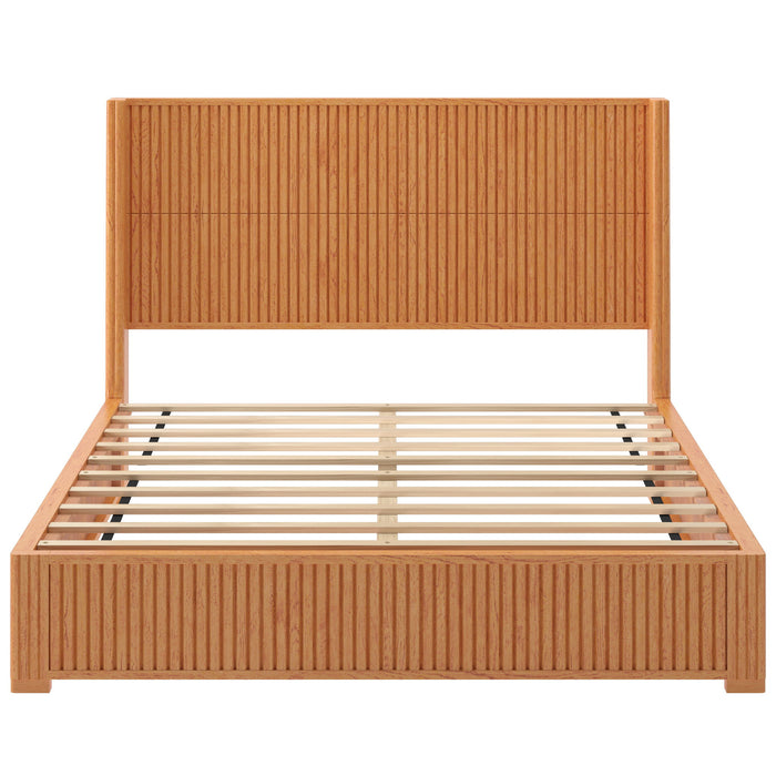 Platform Bed Frame With Headboard, Floor Standing Design
