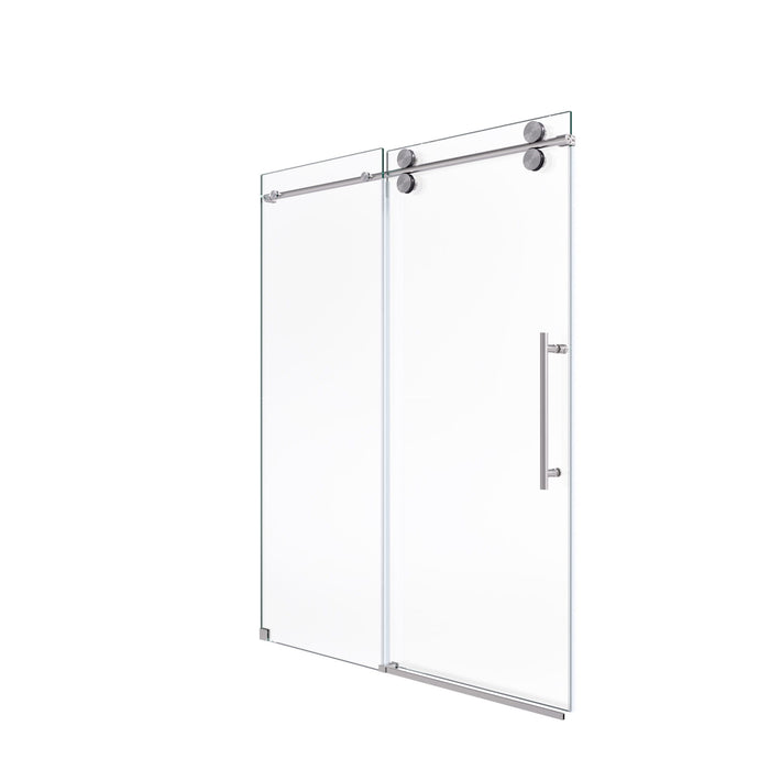 Frameless Single Sliding Shower Door With Clear Tempered Glass
