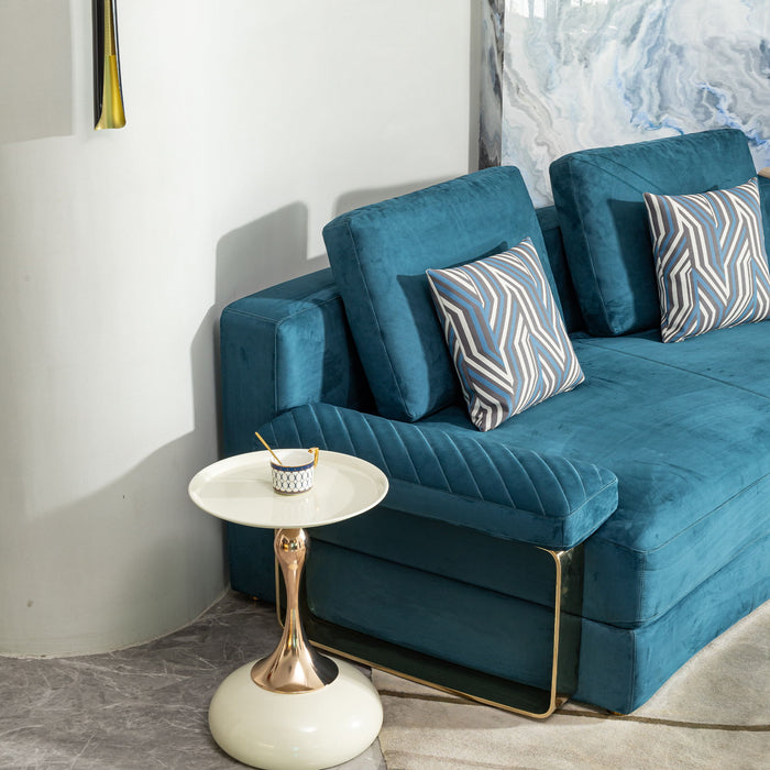 Modern Round Side Table For Small Spaces With Carbon Steel Construction