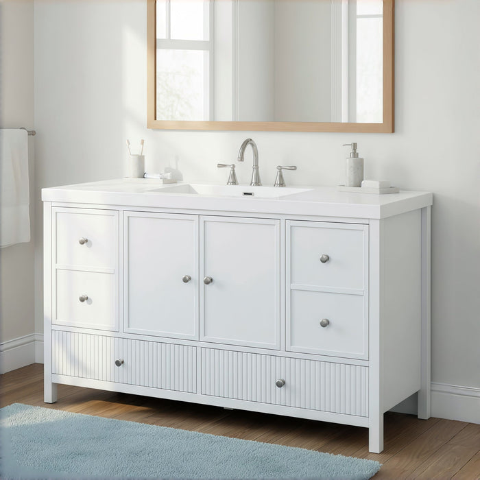 Bathroom Vanity With Separate Sink, Soft Close Doors And 4 Drawers