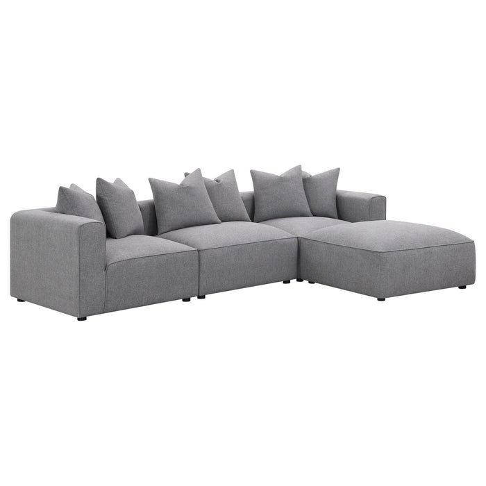 Amherst - Armless Chair With Accent Pillow - Gray