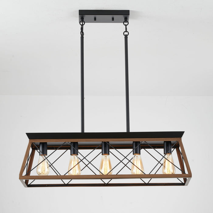 Chandelier Pendant Light For Dining Room Kitchen, 5 Light Fixture With Adjustable Height
