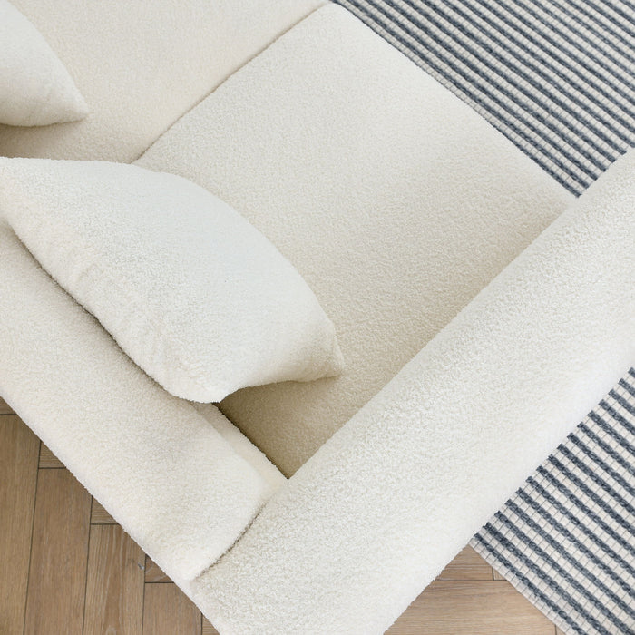 Oversized 2 Seater Sectional Sofa With Deep Seating And 2 Pillows