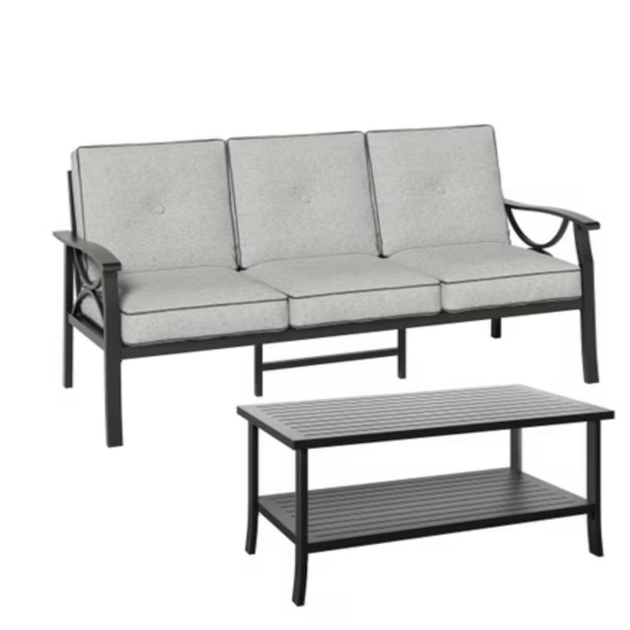Patio Furniture Set, Coffee Table And Cushions For Backyard