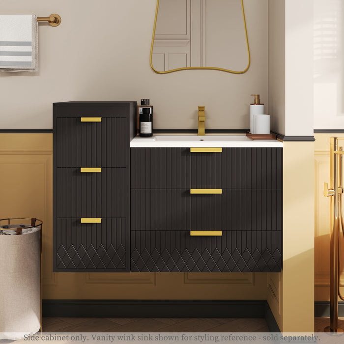 Modern Wall Mounted Floating Cabinet With Drawers For Bathroom