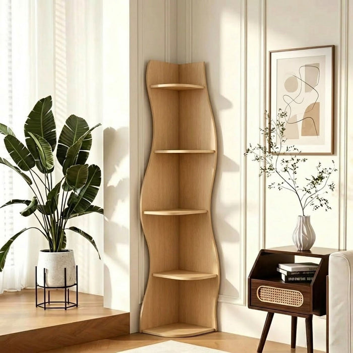 5 Tier S - Shaped Corner Shelf For Living Room