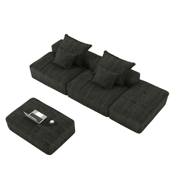 Modern Oversized Diy Combination, Modular Sectional Sofa With Pillows
