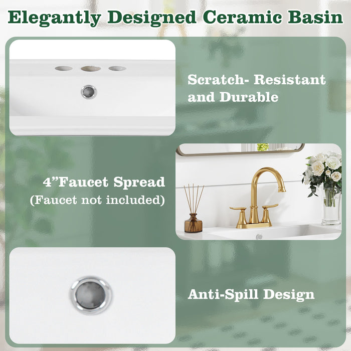 Modern Bathroom Vanity With Tip-Out Drawer And Soft-Close Hinges