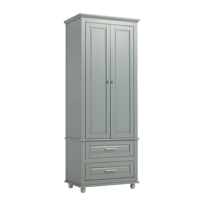 Tall Storage Cabinet With 2 Drawers For Bathroom