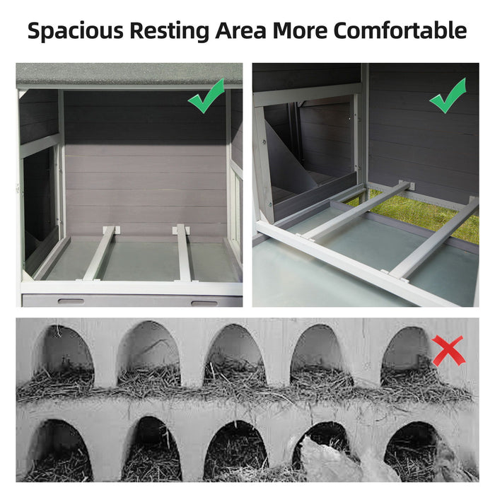 Large Outdoor Hen House With Run And Nesting Box Poultry Cage