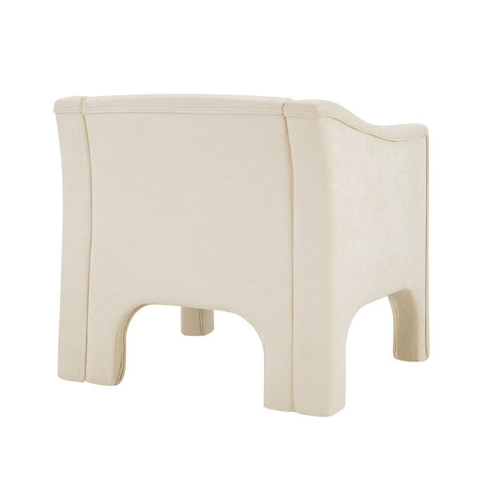 Barrel Accent Chair With Enclosed Arms