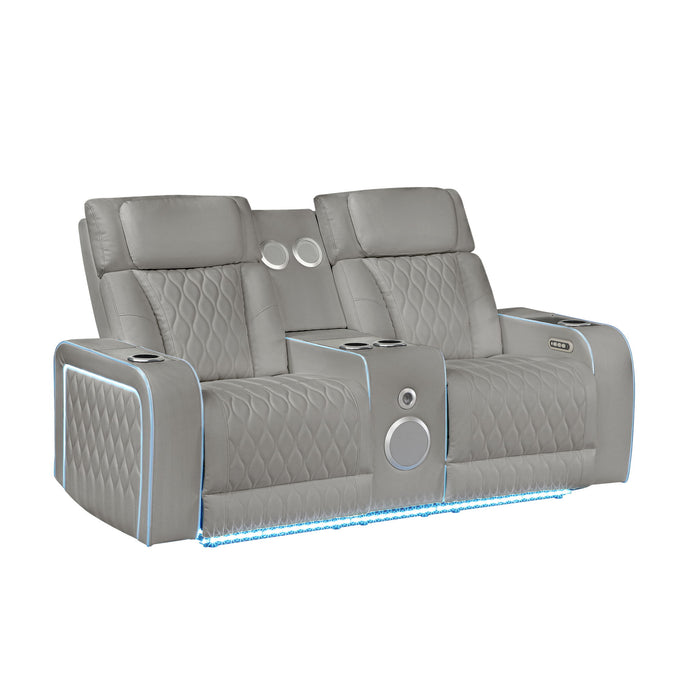 Electra - 3 Piece Power Reclining Sofa, Loveseat And Recliner Set With Power Headrests, Massage And LED Lighting