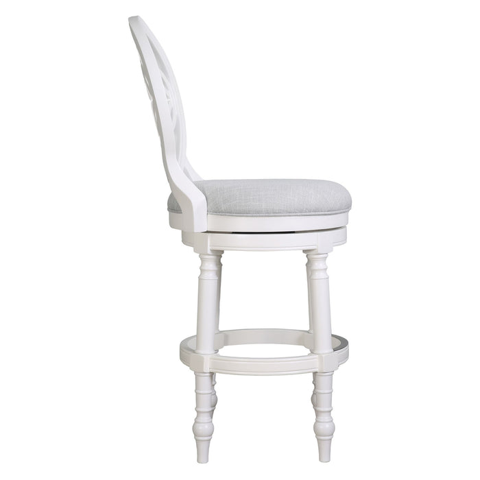 Stool With Back And Swivel Upholstered Seat