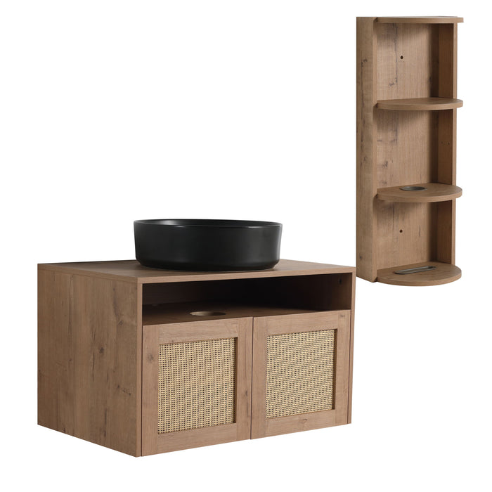 Bathroom Vanity & Art Sink And Storage Rack, Float Mounting Design