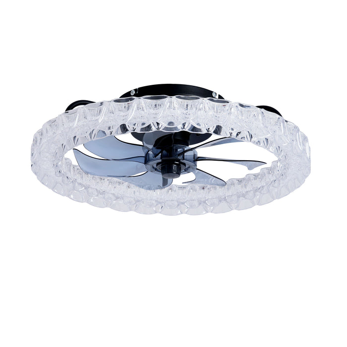 LED Light Source And Remote Control, 3000 - 6500K Dimmable Flush Mount LED Fan Light, 6 Speeds, Quiet DC Motor - Matte Black