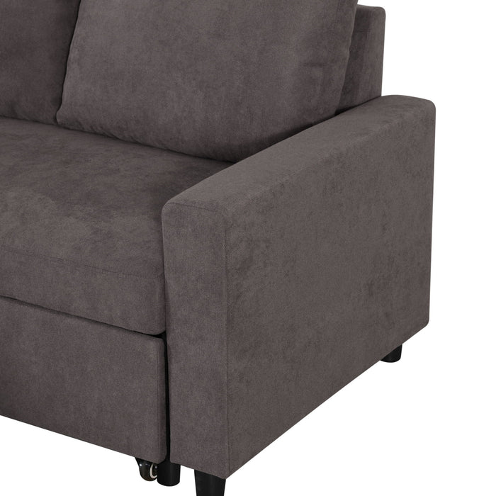 L - Shaped Convertible Sofa Bed With Storage Chaise