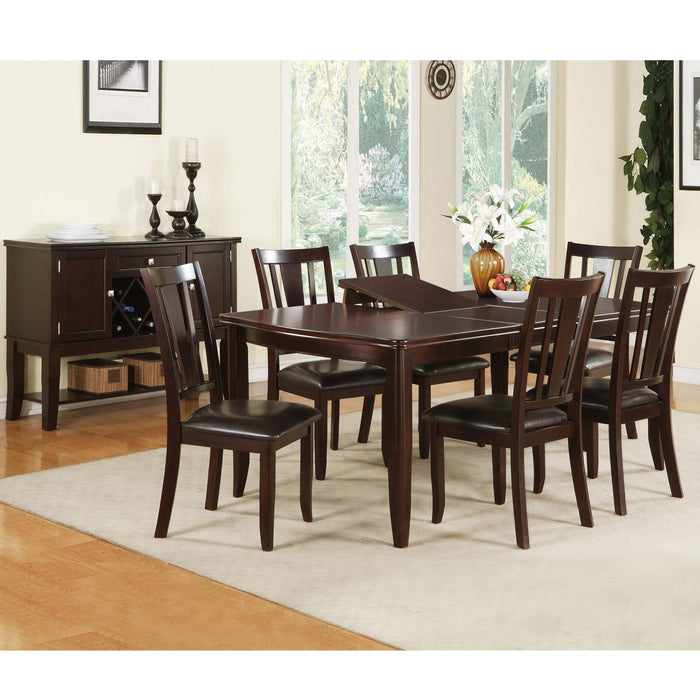 7 Piece Set, Dining Table With Butterfly Leaf And 6 Side Chairs - Espresso