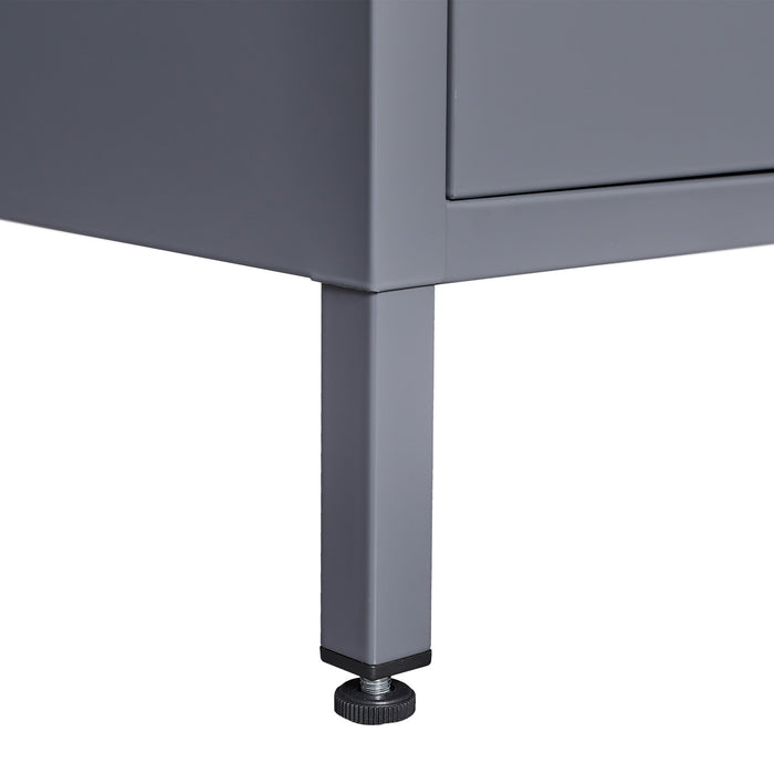 9 Door Lockers With Lock For Storage In Office, School, Gym, And Bedroom - Gray