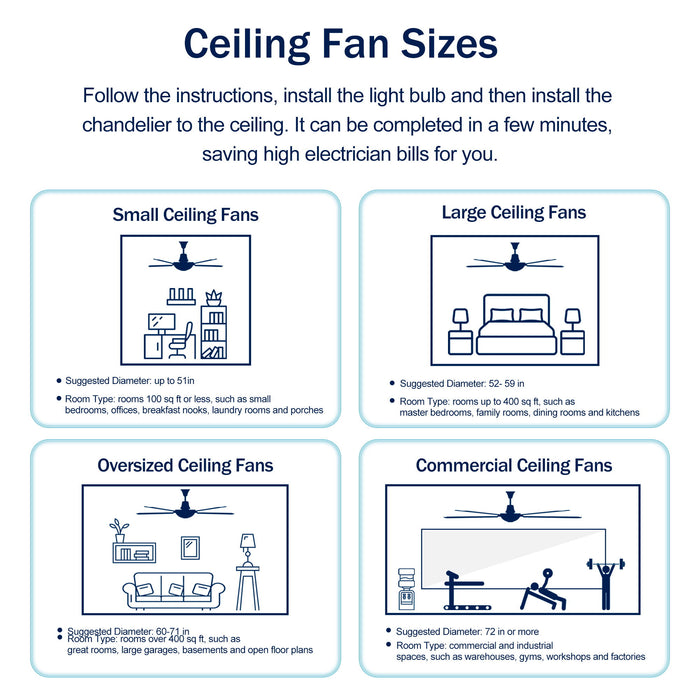 Ceiling Fan With Lights Quiet DC Motor 3 Blade Ceiling Fans 6 Speed Levels, Reversible Ceiling Fan - Matte Black / Wood