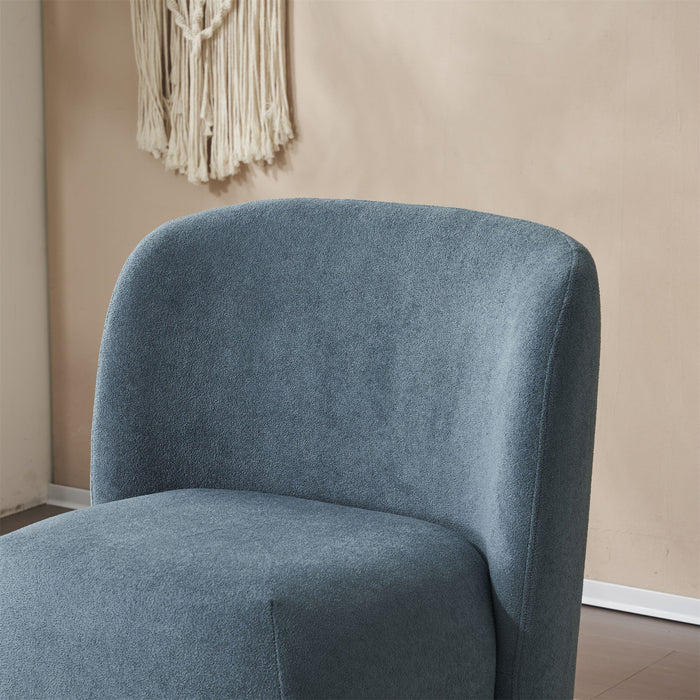 Modern Low Back Accent Upholstered Armless Living Room Chairs, Round Feet