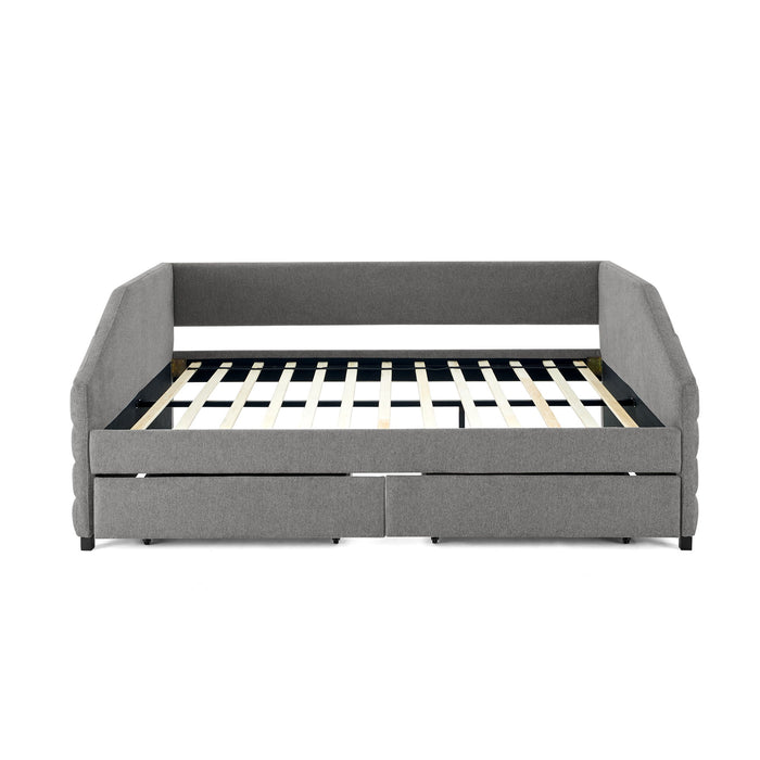 Elegant Daybed With Trundle Upholstered Tufted Sofa Bed