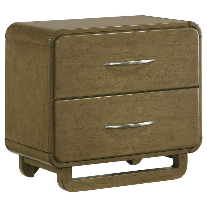 Tully - 2 Drawer Nightstand - Nutmeg Brown