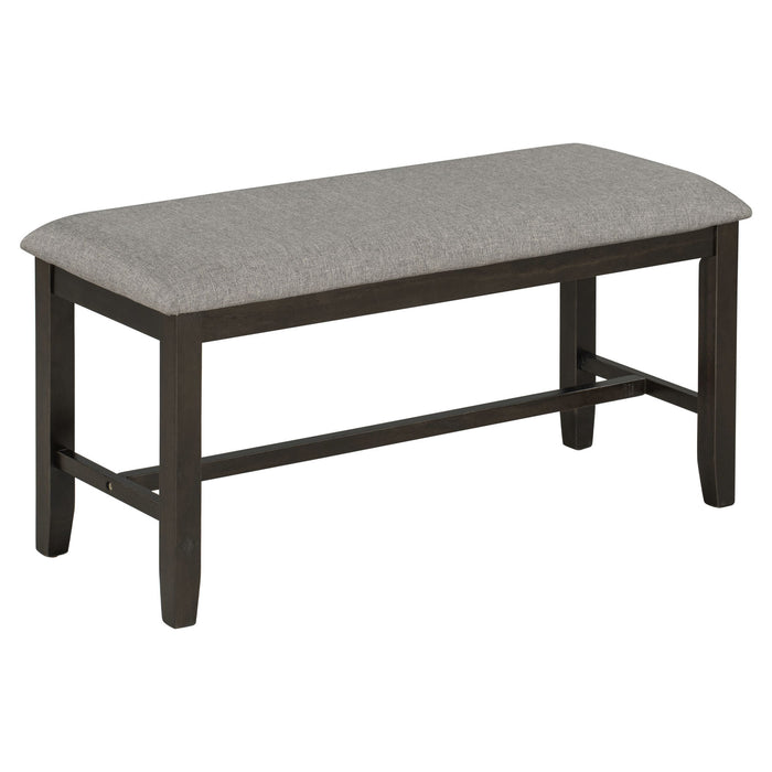 6 Piece Rectangular Dining Table Set With 4 Chairs And Bench