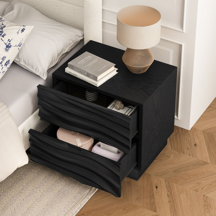 Nightstand With 2 Drawers, No Handles