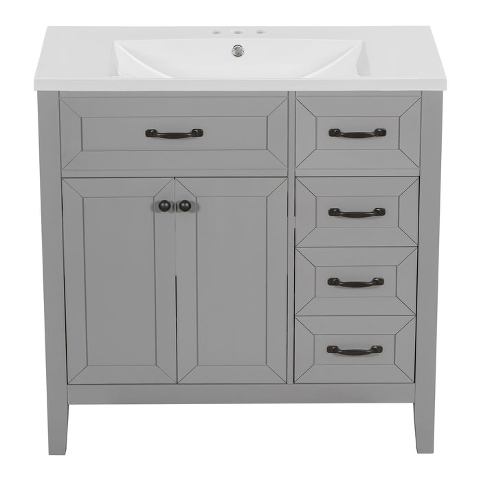Modern Bathroom Vanity With Sink, Freestanding With Drawers And Doors