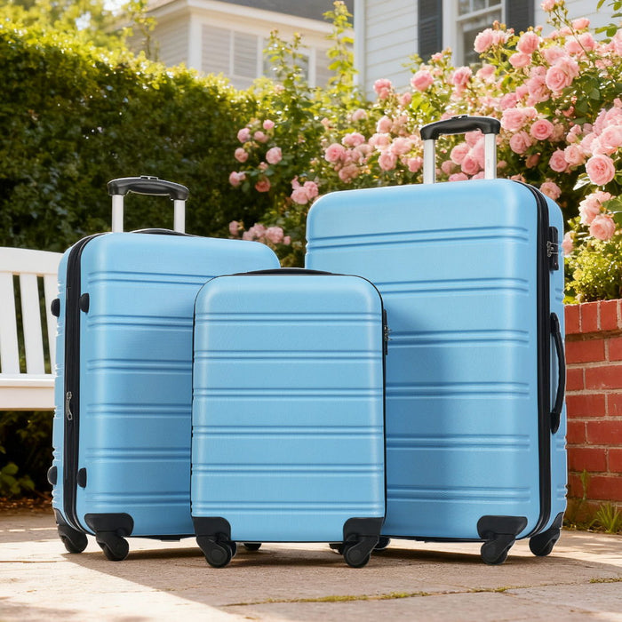 3 Piece Luggage Set Hardside Spinner Suitcase With Tsa Lock 20" 24" 28" Available