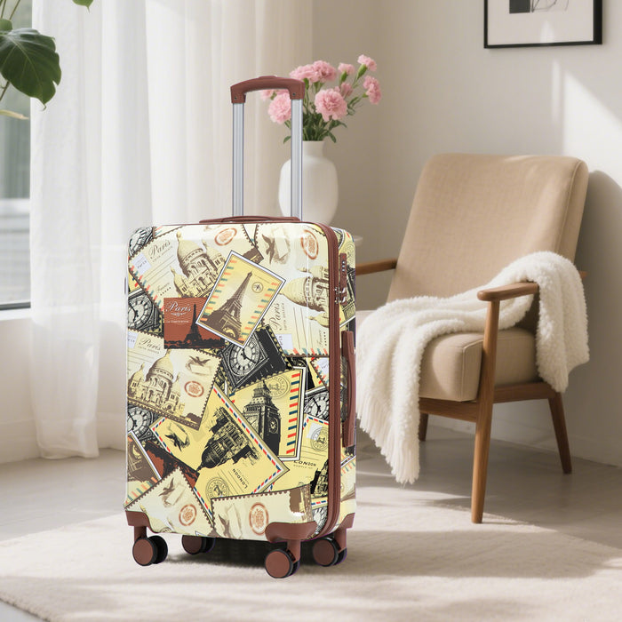 3 Piece Spinner Luggage Set 20" / 24" / 28" With Combination Lock And Silent Wheels - Black / Vintage