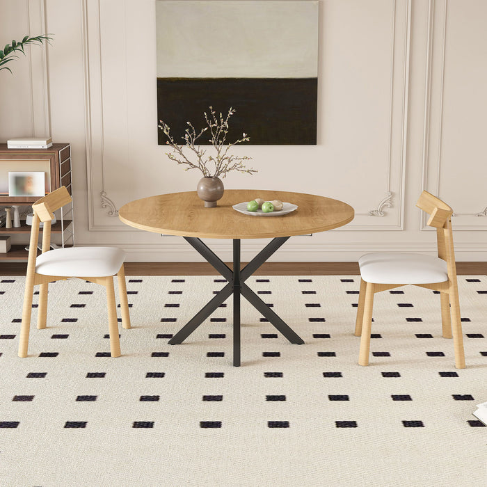 Modern Extendable Round Dining Table Set, Table With Chairs