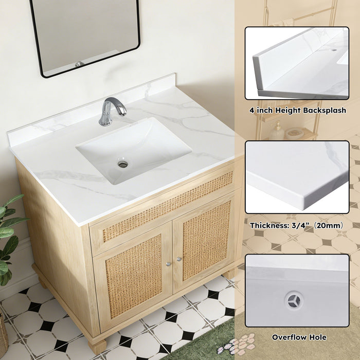 Bathroom Vanity Top With Undermount Single Bowl Sink