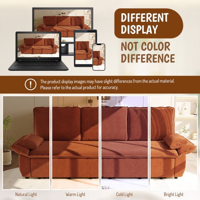 King Size Pull Out Sofa Bed, 3 In 1 Convertible Multifunctional