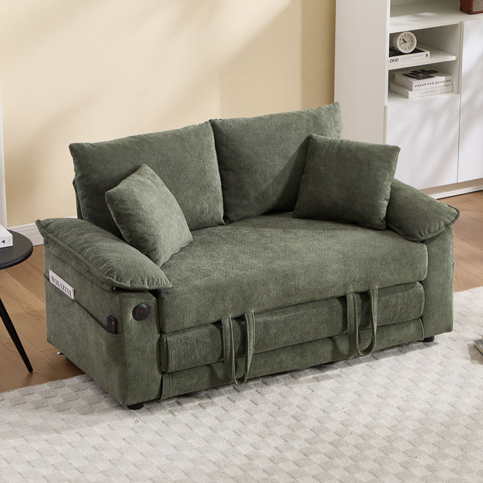 Upholstered Futon Convertible Floor Sofa Bed