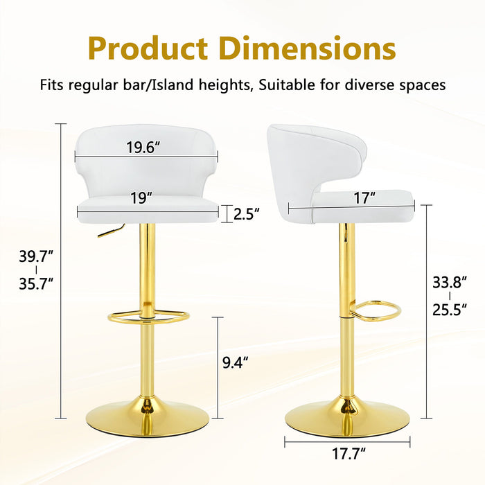 Adjustable Swivel Bar Chair With High Back Support