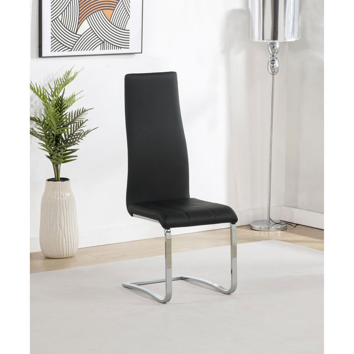 High Back Side Chairs Dining Chairs With Padded Upholstery (Set of 4) - Black