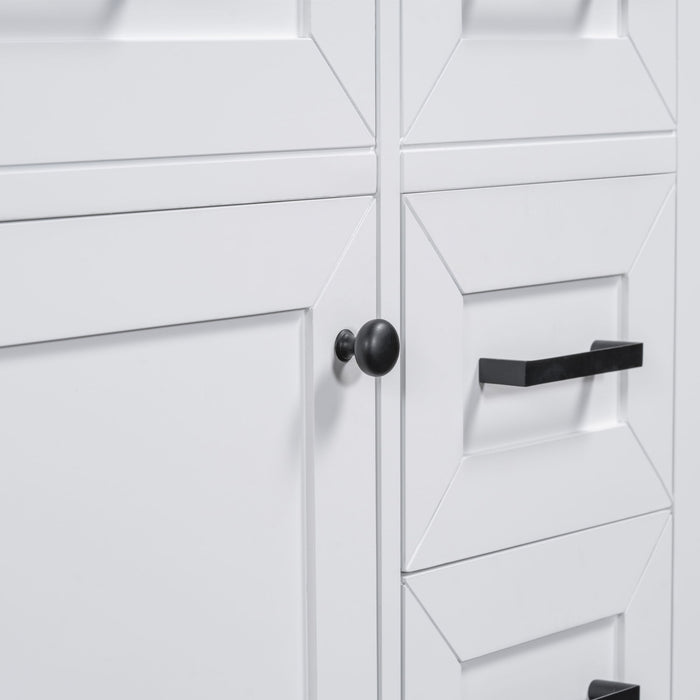 Modern Bathroom Vanity With Sink Combo, 3 Drawers, Undermount Drop-In Sink
