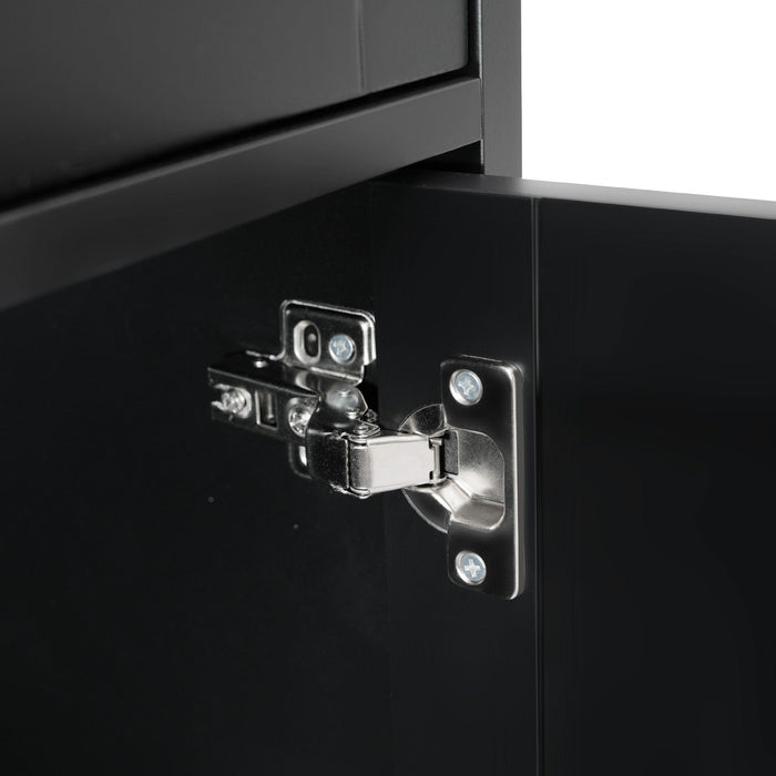 Freestanding Tall Bathroom Cabinet With Soft Close Doors And Adjustable Shelves