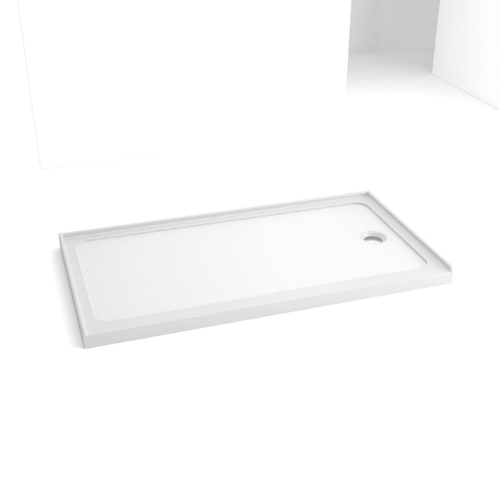 Shower Base Drain With Single Threshold Design