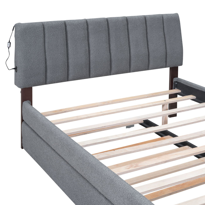 Upholstered Platform Bed With Trundle
