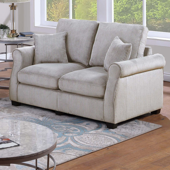 Contemporary 2 Piece Sofa Set With Matching Pillows