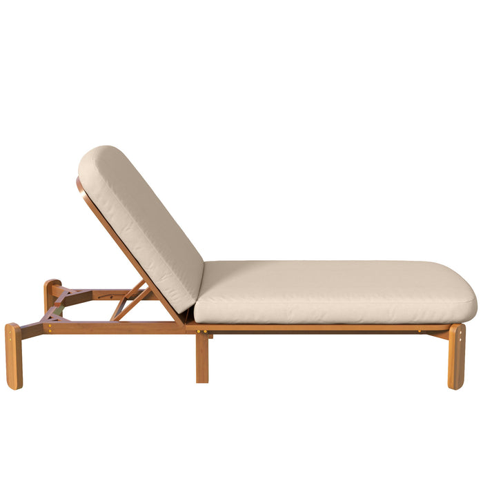 Outdoor Chaise Lounge With Adjustable Backrest