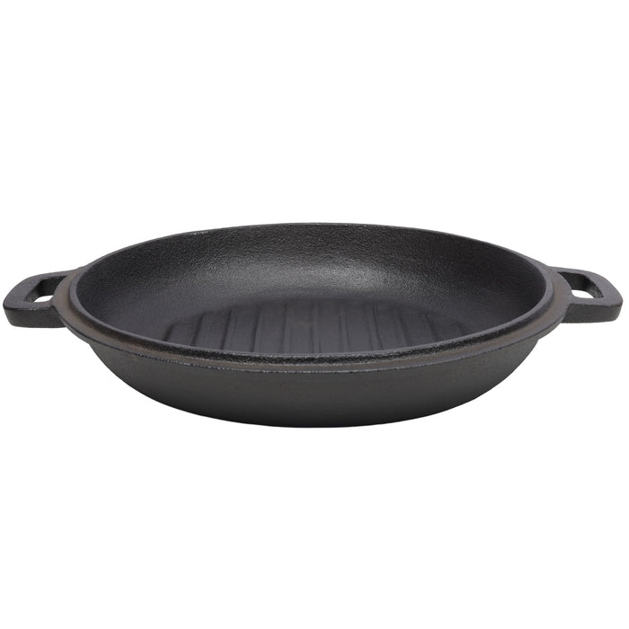 Pre-Seasoned 3 In 1 Cast Dutch Oven With Skillet Lid, 5 Quart - Black