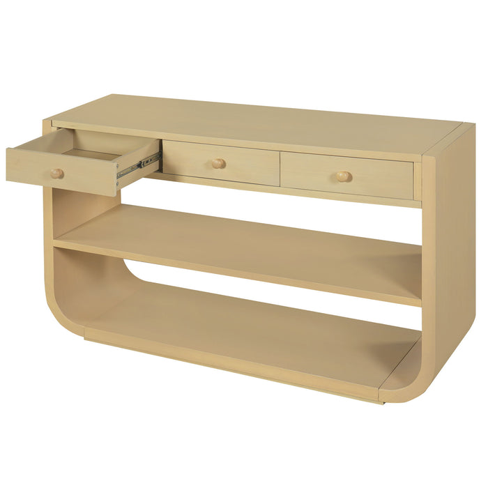 Console Table With 3 Soft Close Drawers & 2 Open Shelves