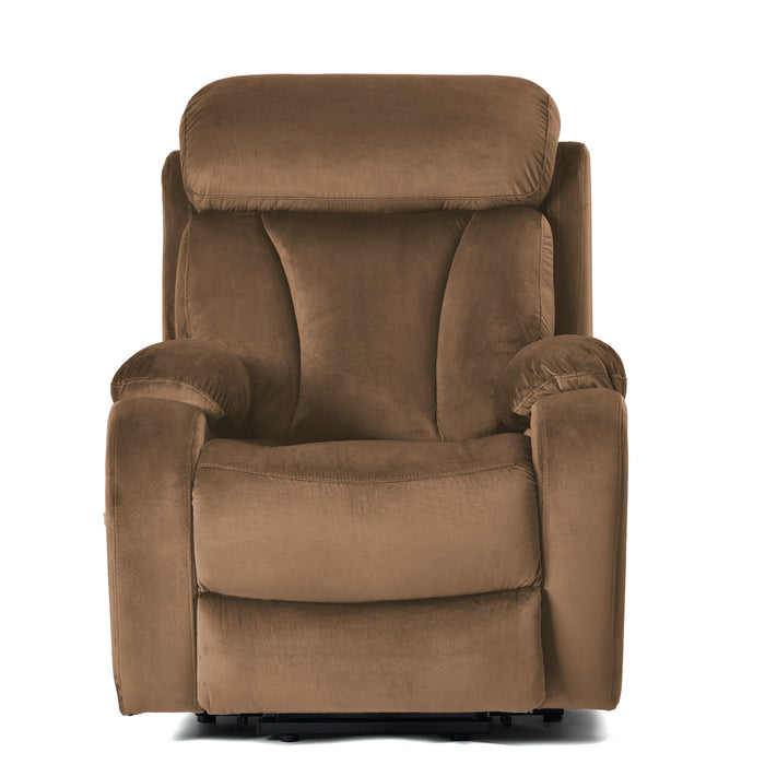 Lift Chair Recliner Power Remote Control Recliner Sofa Relax Soft Chair Anti - Skid Australia Cashmere Fabric Furniture Living Room - Brown
