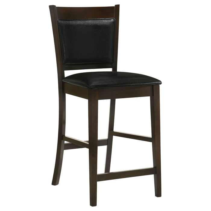 Upholstered Counter Height Stools (Set of 2) - Black / Espresso