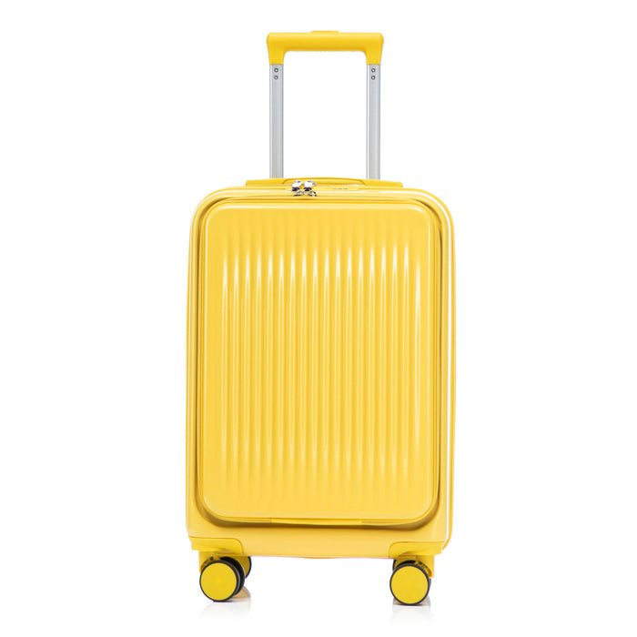 Luggage Set With Cosmetic Case, Combination Lock, Front Opening Design