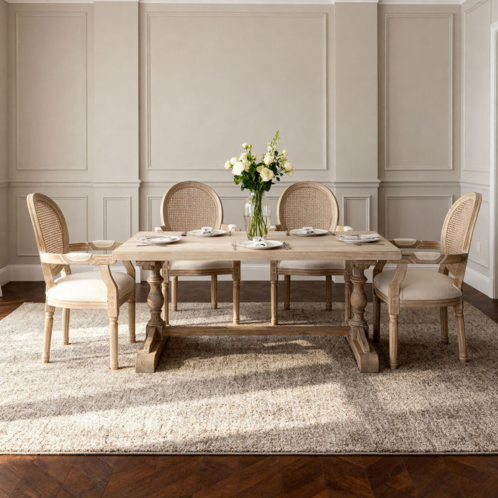 Upholstered Dining Armchair (Set of 2) - Beige